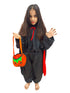 BookMyCostume Buy Black & Red Reversible Dracula Vampire Cape Cloak with Pumpkin Basket Halloween Party Costume Accessory for Boys & Girls